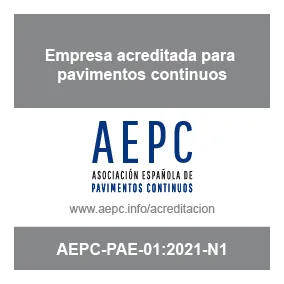 Sello de acreditación para pavimentos continuos